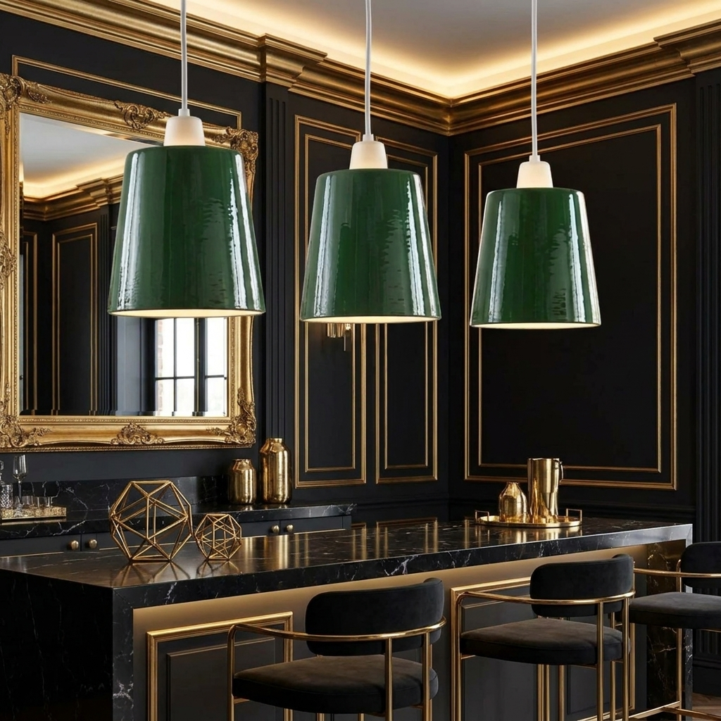 Retro Green Lampshade