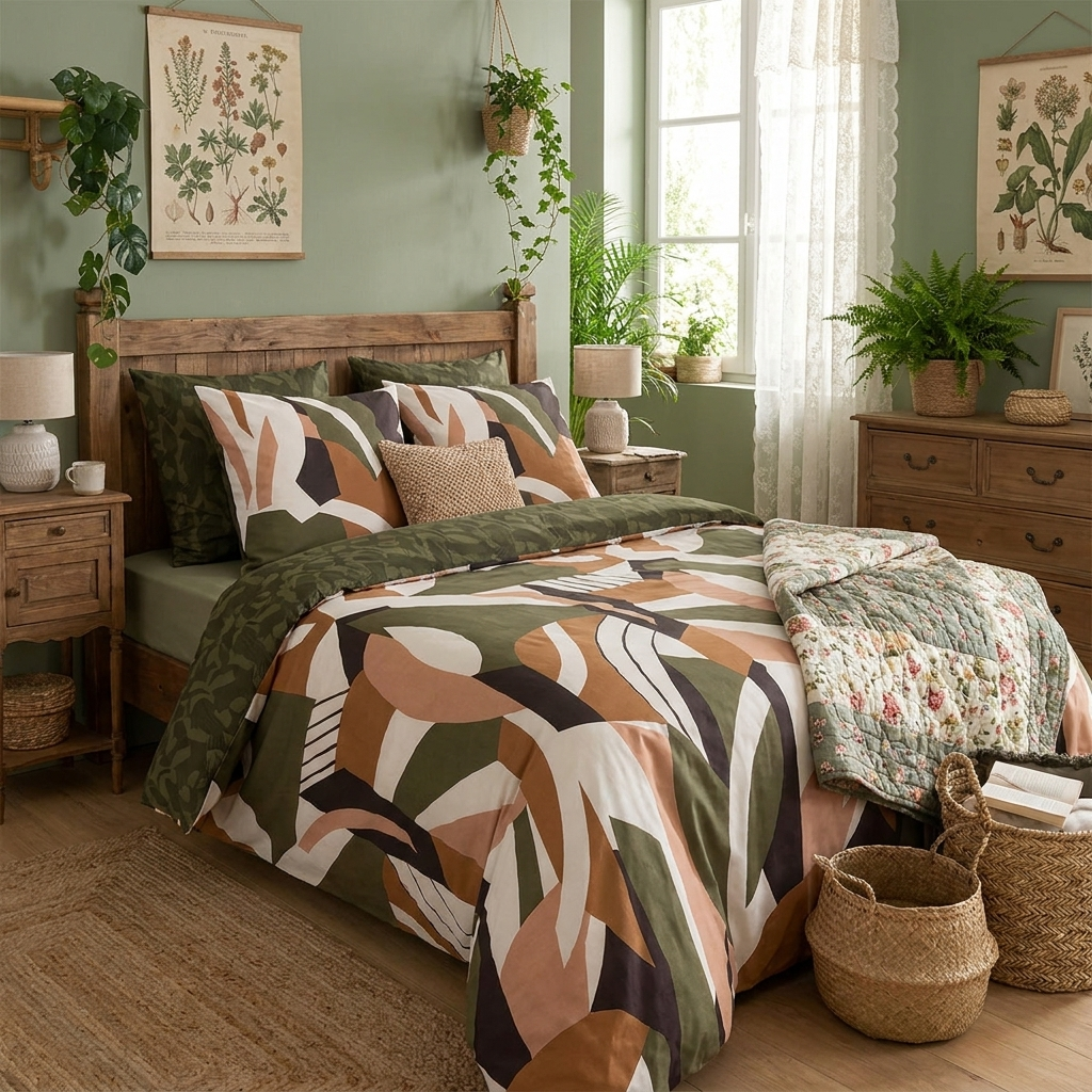 Parure de lit Arik Vert Kaki