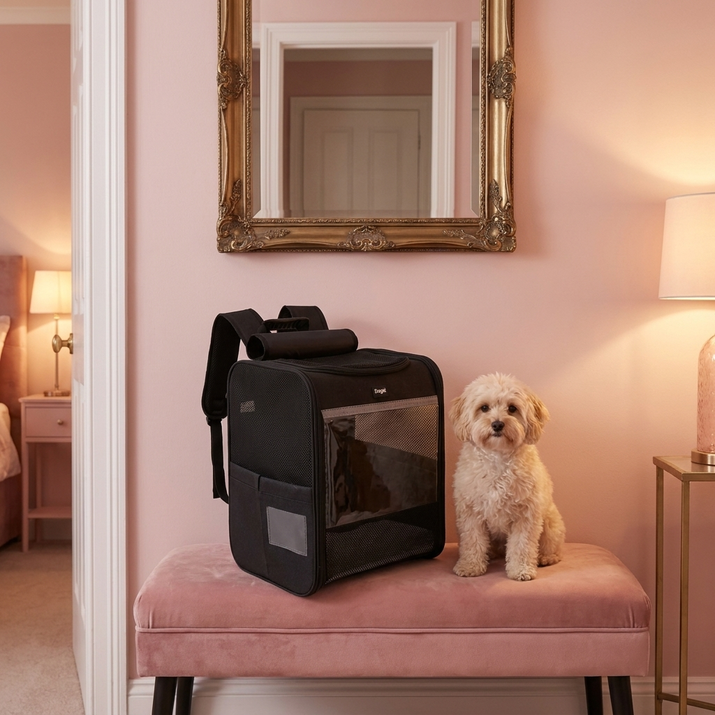 CuddleFlora Foldable Pet Backpack Carrier for Everyday Trips, Black