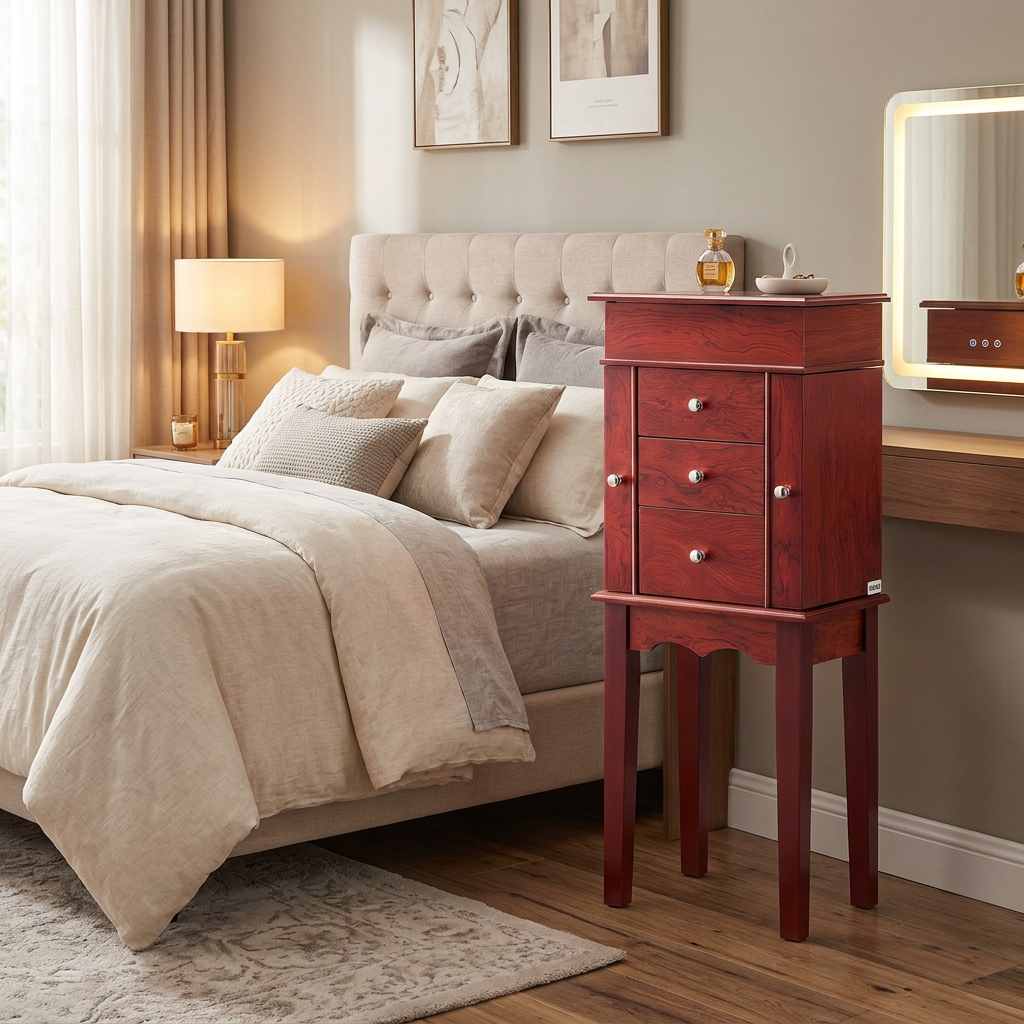 VEVOR Jewelry Cabinet Armoire lifestyle scene