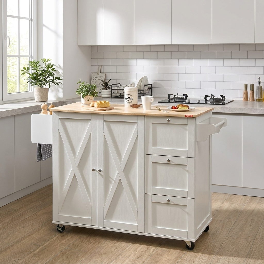 VEVOR Kitchen Island Cart lifestyle scene