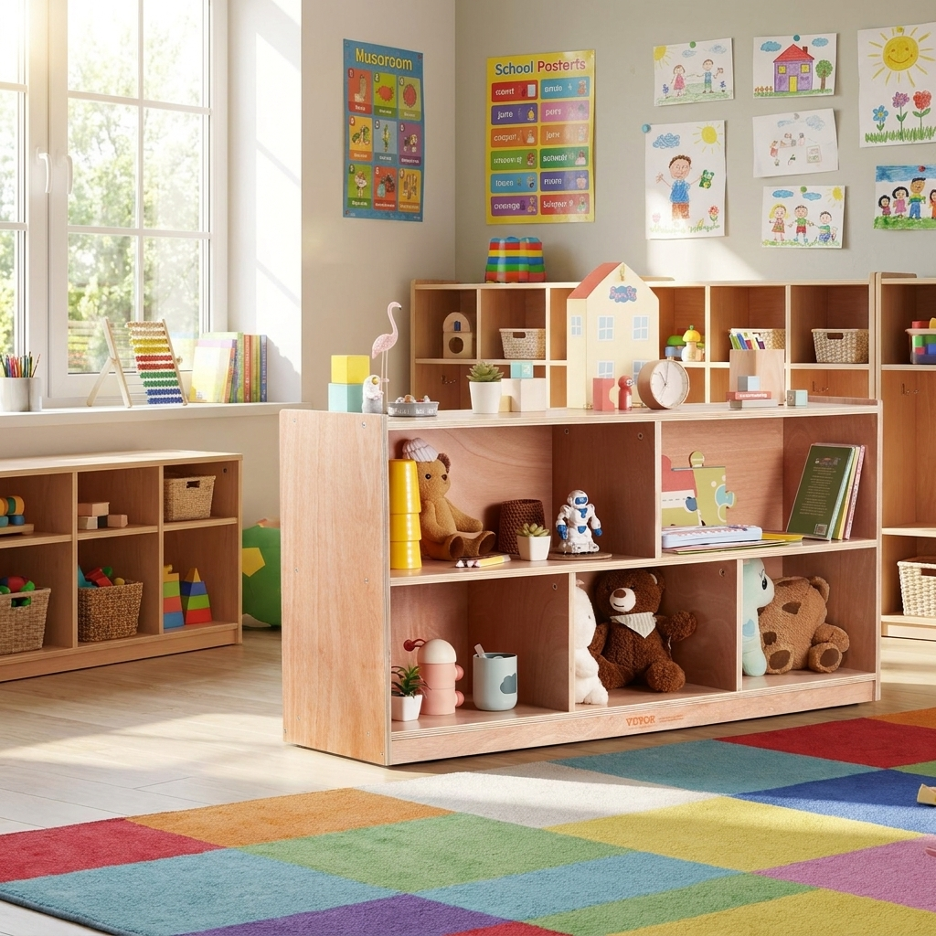 VEVOR Cubby Mobile Tray Storage Cabinet lifestyle scene