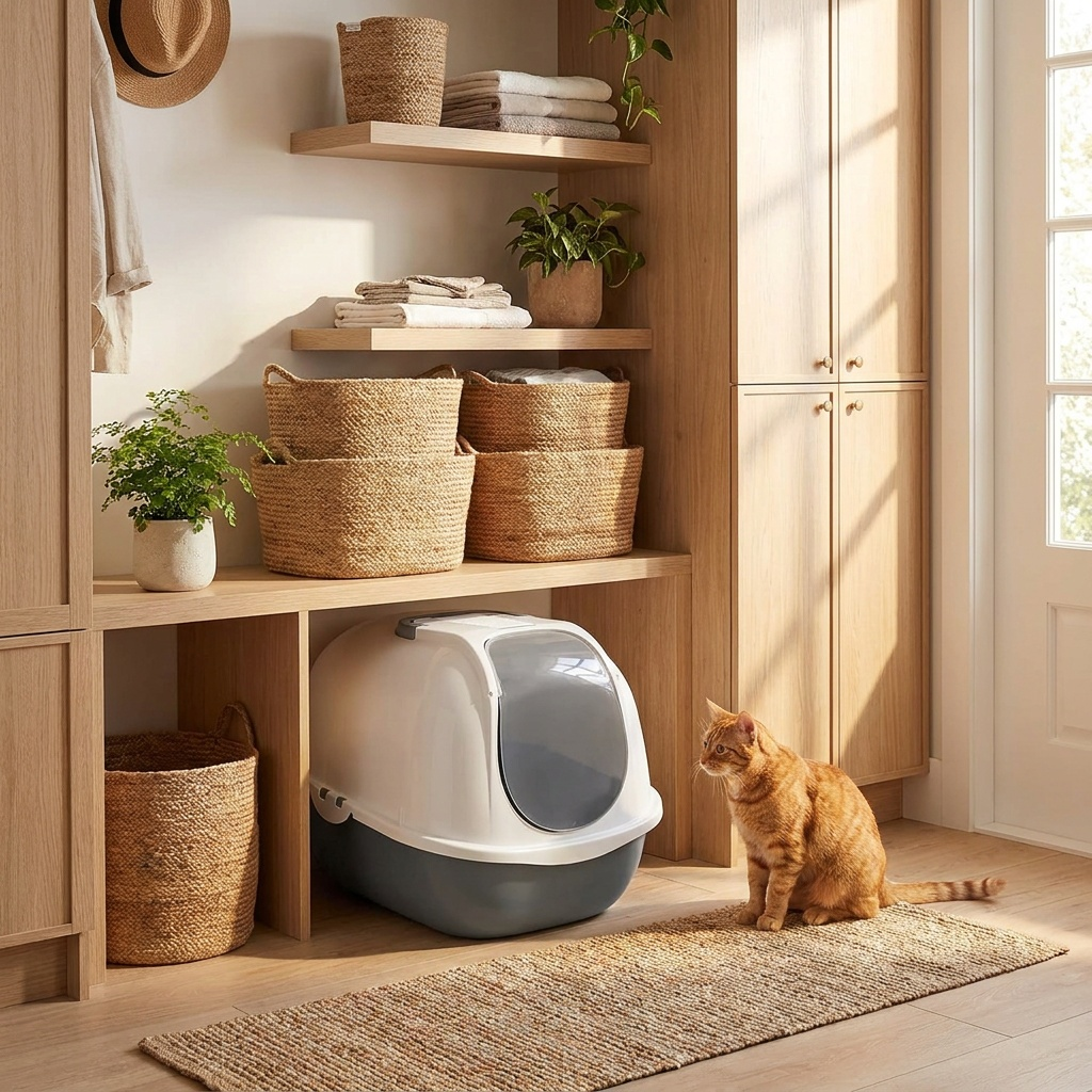 Cat Flip Litter Tray lifestyle scene