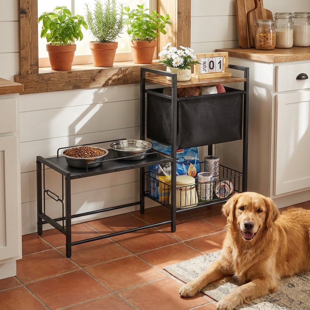 VEVOR Pet Feeding Station lifestyle scene