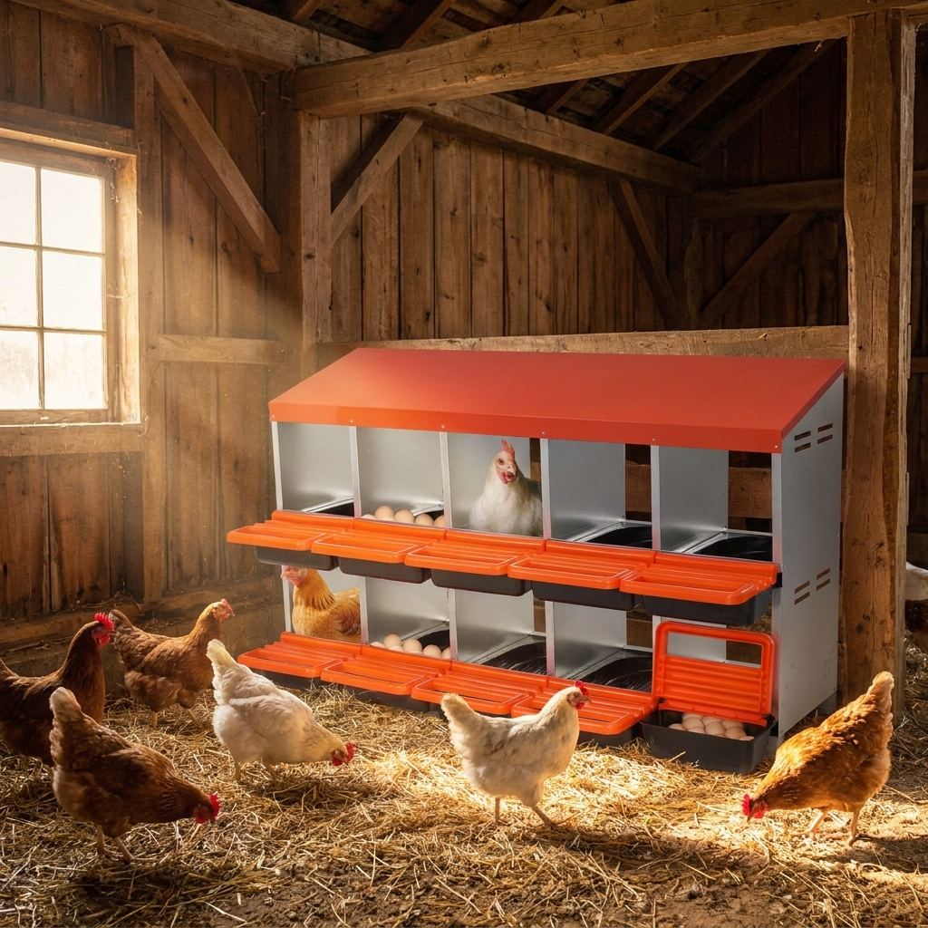 VEVOR 2 Tiers Chicken Nesting Boxes lifestyle scene
