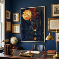 Solar System Canvas Art Print, Space & Planets Wall Art for Kids Room, Study, Office & Living Room, Educational Astronomy Decor, Modern Canvas Print