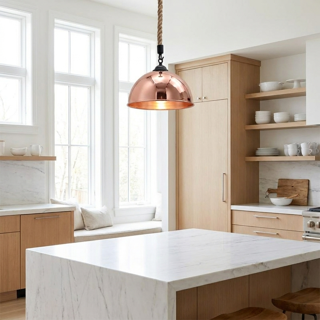 Nautical Rope Pendant Light - Braided Cord, E27, 13 Colours