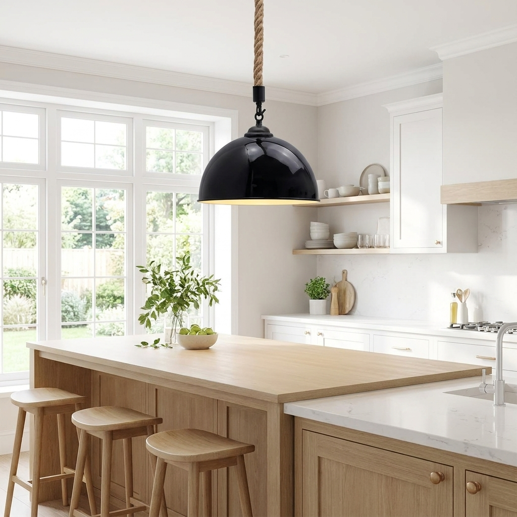 Nautical Rope Pendant Light - Braided Cord, E27, 13 Colours