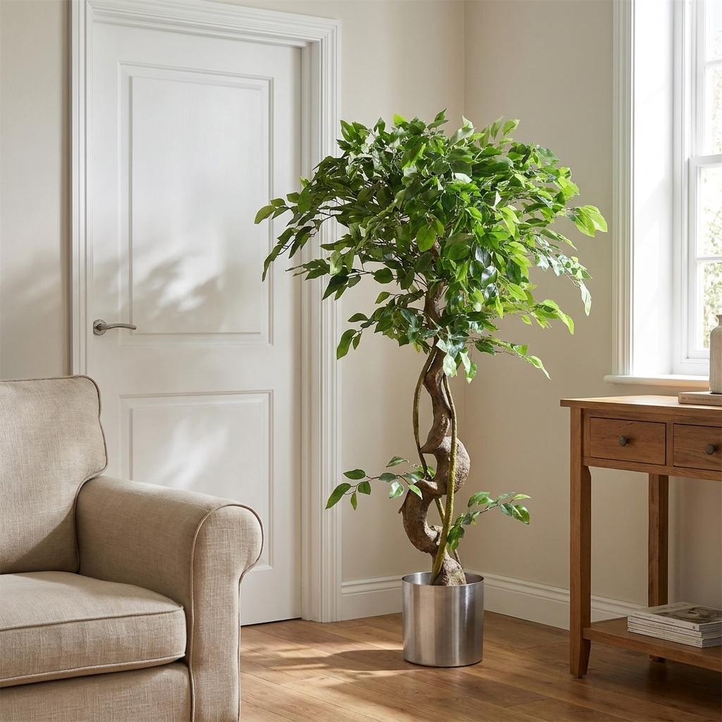 Large Artificial Japanese Ficus Tree with Planter, 120cm