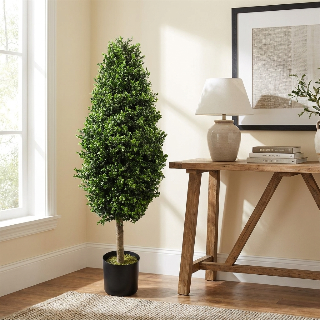 Buxus Ball & Cone Artificial Topiary Pair, 120cm, UV Resistant