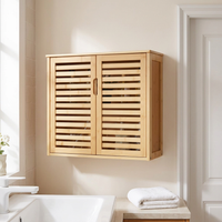 Bathroom Wall Cabinet, 2 Doors and Adjustable Shelf with 3 Height Levels, Over the Toilet Storage Medicine Cabinet Wall Mounted, Hanging Organizer with Shelves for Laundry Room Kitchen Restroom