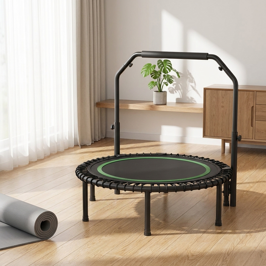 Foldable Mini Trampoline, 40in Fitness Rebounder for Home Workout, Cardio Exercise & Indoor Training, Compact Folding Trampoline for Adults