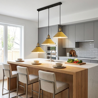 Retro 3-Way Rectangle Multi-Pendant Light, Wide Shade, Multi-Head Ceiling Lamp for Dining Room, Kitchen Island & Living Room, Vintage Style Statement Lighting