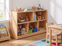 Mobile Cubby Tray Storage Cabinet - Extra capacity, still kid height