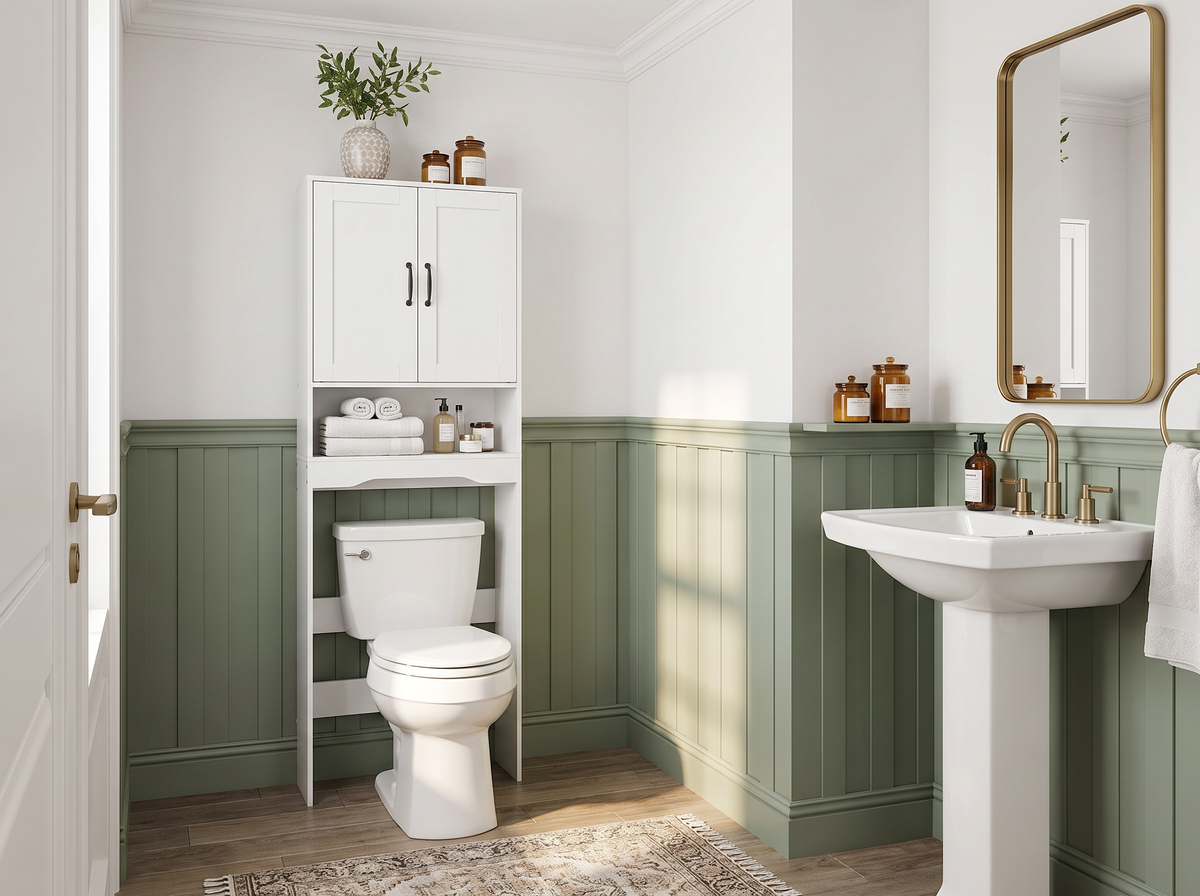 Over The Toilet Storage Cabinet - powder room lifestyle