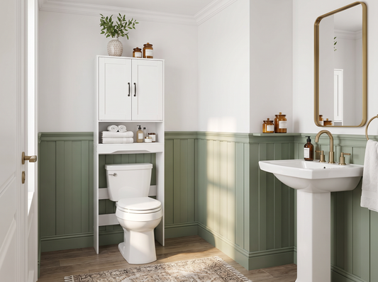Over The Toilet Storage Cabinet - powder room lifestyle