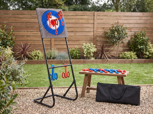 Foldable Axe Throwing Game Set - backyard games corner detail