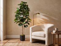 180cm Artificial Fiddle Fig Tree glossy leaf detail