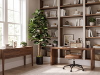 180cm Artificial Fiddle Fig Tree in a home office