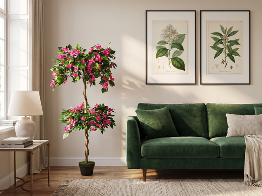 Extra Large Flowering Rhododendron Bush in a living room corner, correct 140cm scale