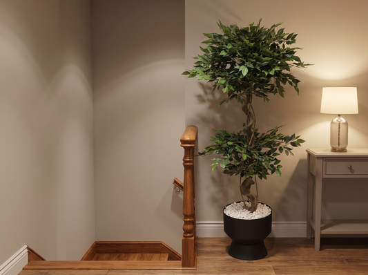 Twisted Trunk Artificial Ficus Tree - fill the vertical space that needs it (resized)