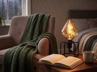 Vintage Heart LED Filament Bulb - bedside lamp shot