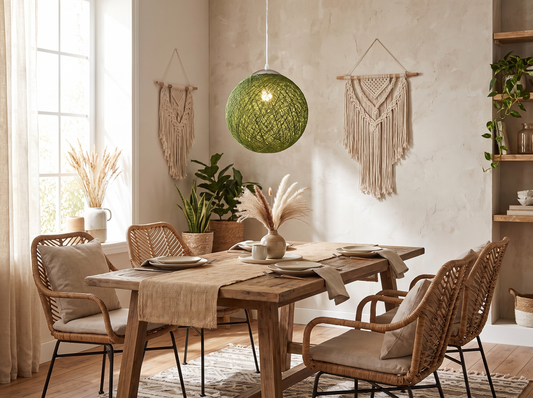 Wicker Rattan Lampshade - Green variant candidate (scale corrected)