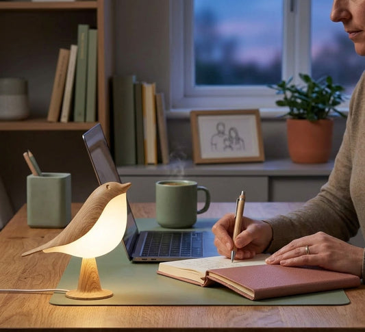 Rechargeable Bird Touch Lamp – 3 Color Dimmable LED Night Light for Bedroom, Desk & Nursery